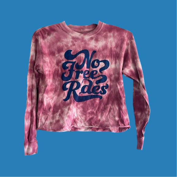 Cold Crush Tops - Cute No Free Rides l/s crop shirt M
